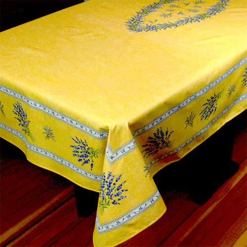 French Coated Tablecloth Collection "Valencole" Yellow