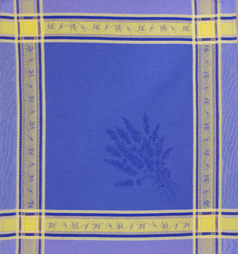 French Jacquard Napkin Collection "Senanque" Blue/Yellow