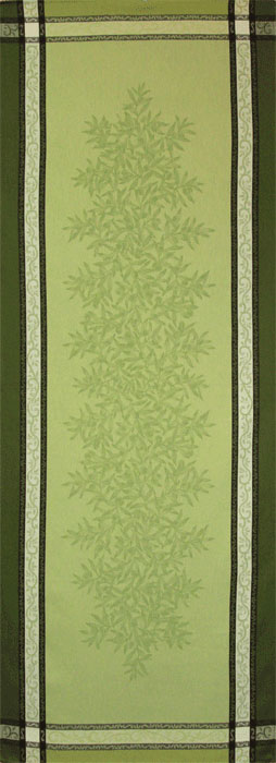 French Jacquard Runner Collection "Olive" Green