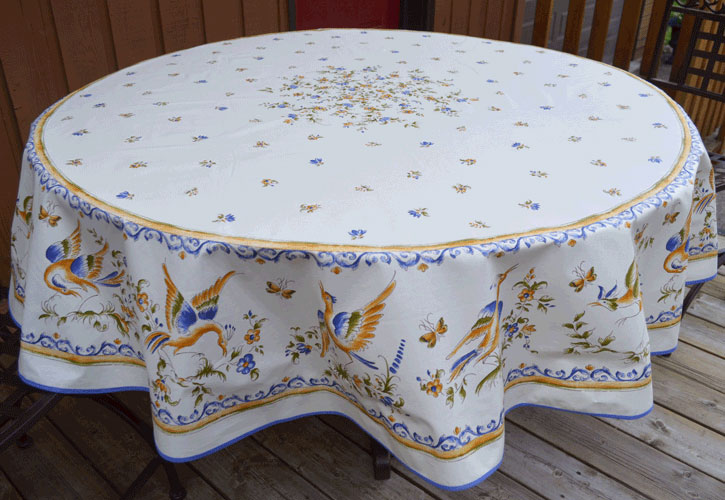 French Coated Round Tablecloth Collection "Moustiers"