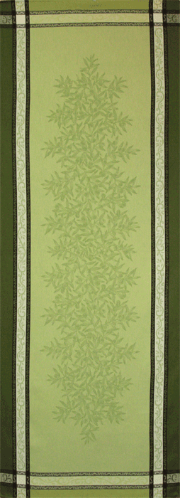 French Jacquard Runner Collection "Olive" Green