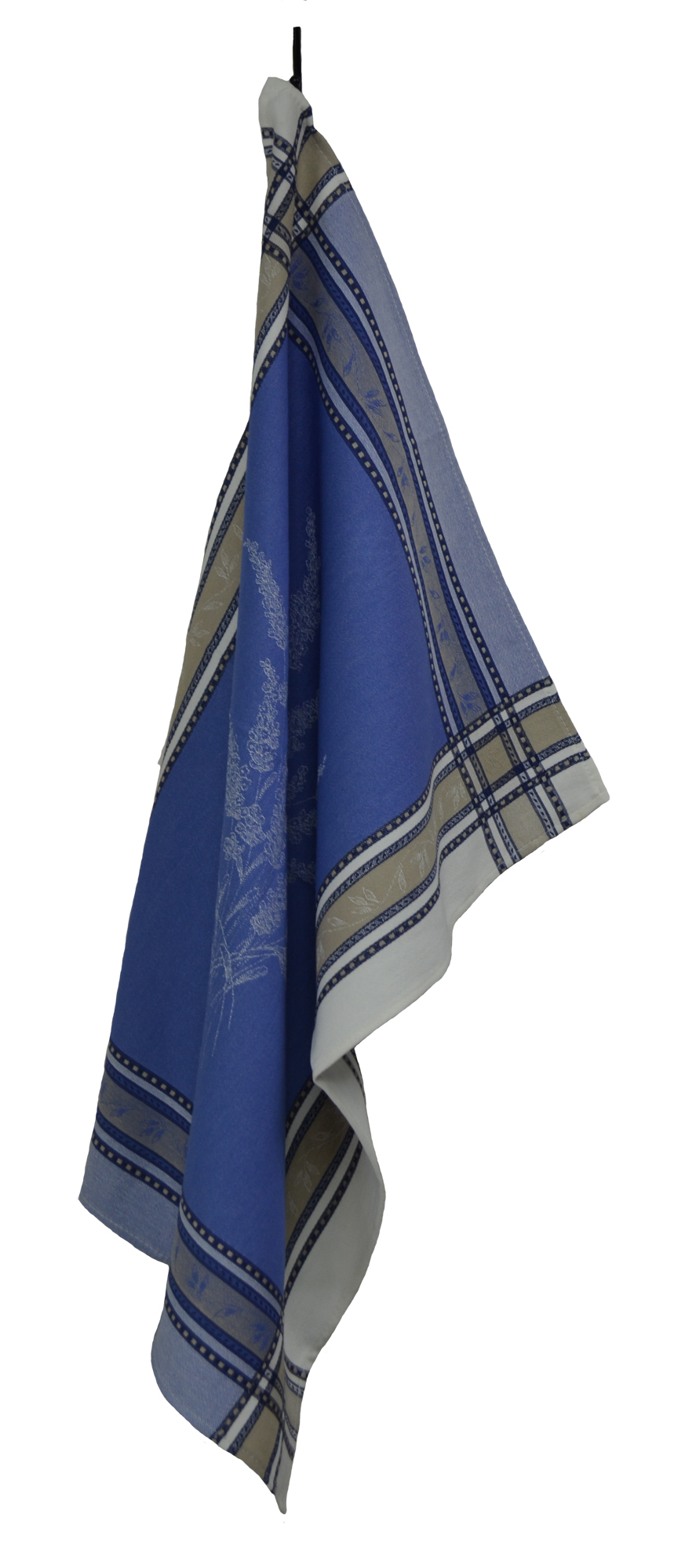 Floral French Jacquard Tea Towel - Collection "Senanque" Blue/Cream, Size: 21 x 27 inches, Price CAN$19.95