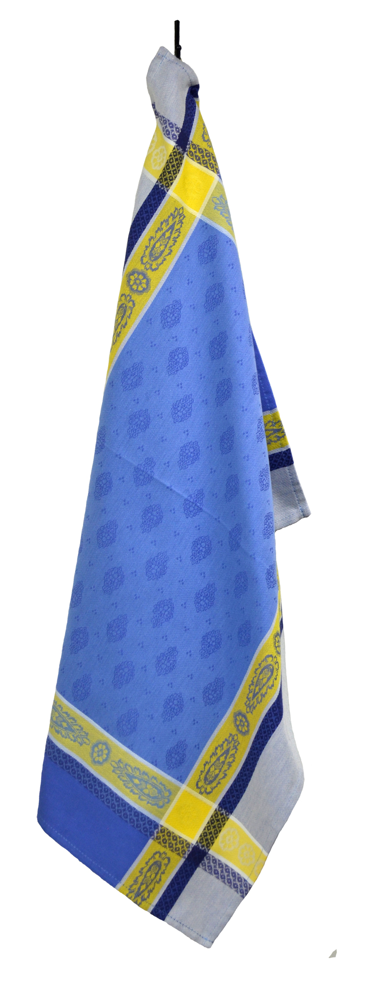 French Jacquard Tea Towel - Collection "Vaucluse" Blue/Yellow, Size: 20 x 28 inches, Price CAN$19.95